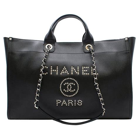 chanel studded leather deauville bag|Chanel deauville bag.